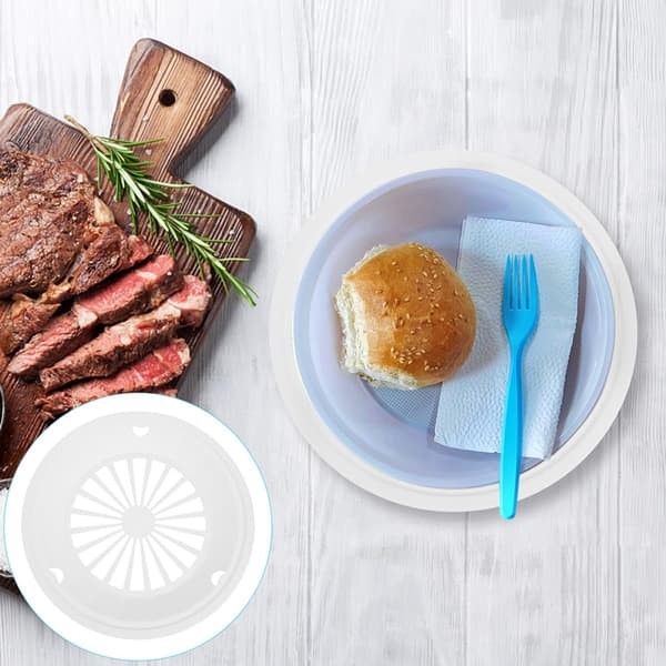 6 stk. hule grillplater Ergonomisk design Sterkt og solid ABS-materiale Hvite festmiddagstallerkener