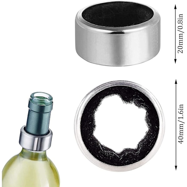 4 stycken rödvinsflaskhalsringar, säkra och hållbara rostfria droppringar