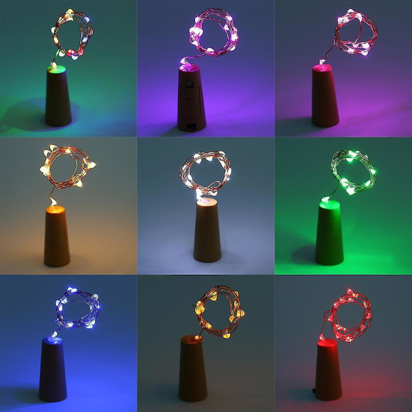 Romantisk kobbertråd, korkformet LED-stjernestrengslampe