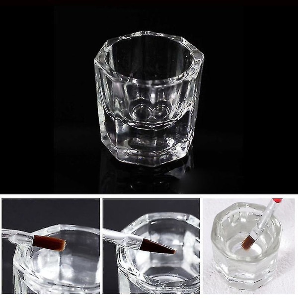 4 stk. Mini Glas Krystal Kop Neglekunst Akryl Væske Pulver Dappen Skål Glasvarer Neglekunst Værktøjer