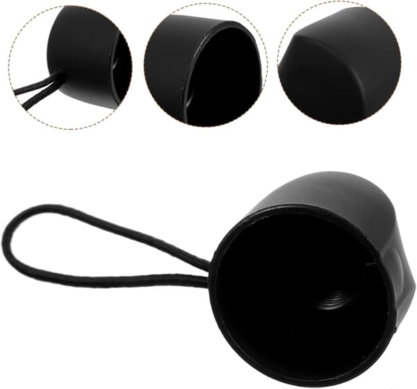 15 mm svart matt sammenleggbart paraplyhåndtak, erstatning for 15-16 mm paraplyskaft, solid plasthåndtak for reparasjon