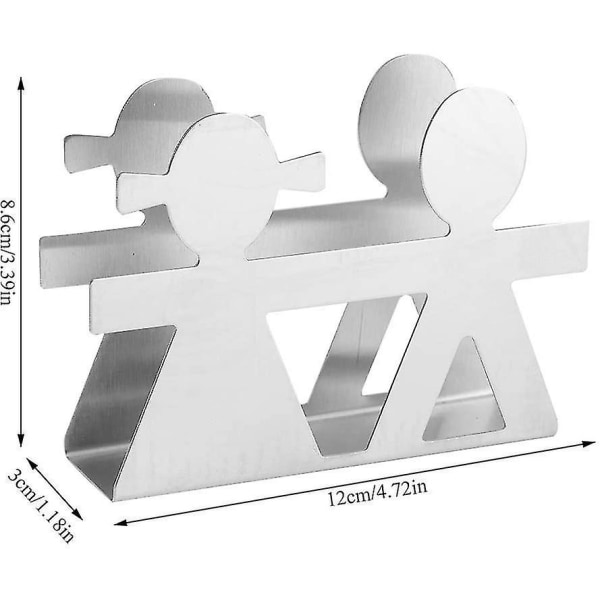1 Stycke Metall Liten Figur Rostfritt Stål Pappershållare, Fristående Pappershållare