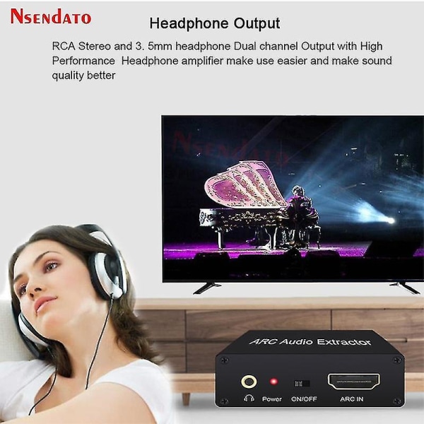 HDMI ARC Lyduttrekker DAC L/R Koaksial Konverter