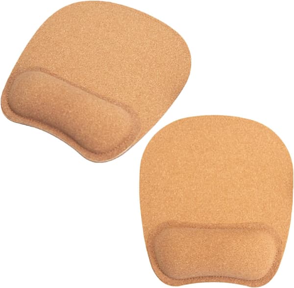 2 st handledsmusmatta mjuk kork och gummibas för ergonomiskt stöd