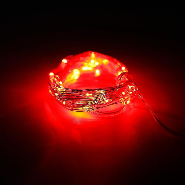 5m 50 LED Silver Wire String Light Batterifjärrkontroll