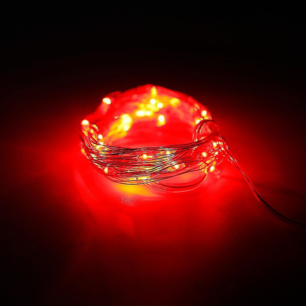 5m 50 LED Sølvtråd Lysstreng Batteri Fjernkontroll