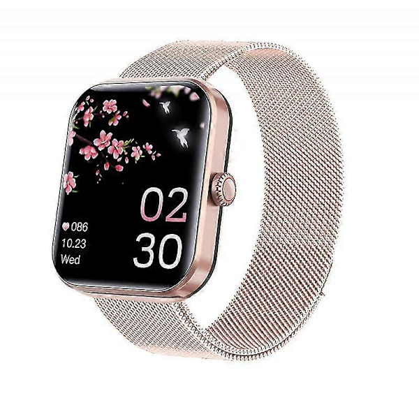 F57l Blodsockerklocka Hjärtfrekvens Blodtryck Blod Syre Temperaturdetektering Hälsa Milan Rose Gold