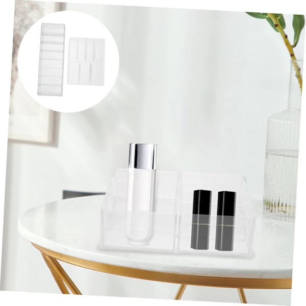 2 stk. Makeup Opbevaringsboks Desktop Kosmetik Organizer Makeup Stativ Multi-grid Stativ Kosmetik