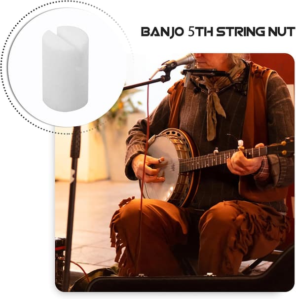 Banjo Nut Ox Bone Replacement 4Pcs Stringtillbehör för 5-strängade banjospelare med förbättrad ljudkvalitet