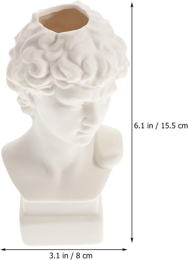 Vit Keramisk David Staty Vas med Lämplig Kapacitet, Modern Design och Lätt Blomvas