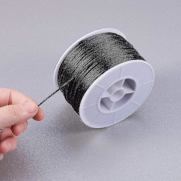 100 Yards Rund Nylon Perletråd Snøre 1mm - Sort