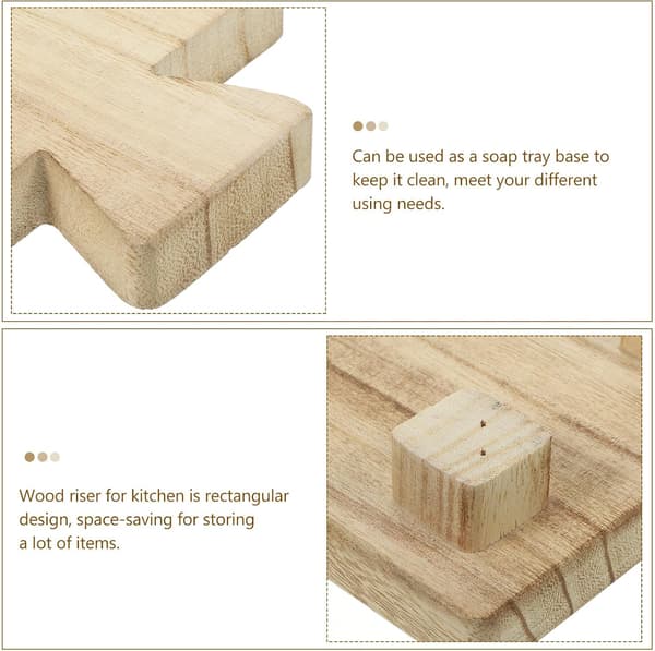 Træbakke Træforhøjer Rektangulær Beige Træmateriale Praktisk Pladsbesparende Design Moderne