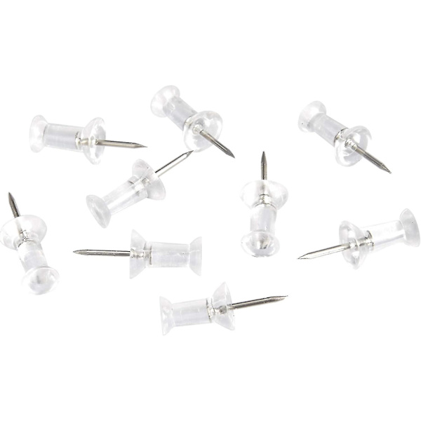Trykknapper, Klar Plastspiss, Stålspiss, Pakke med 200transparent1pcs