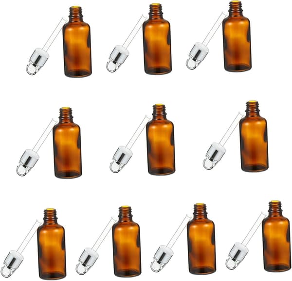 10 st eteriska oljeflaskor i glas med droppkork, läckagesäkra reseparfymflaskor för aromaterapi och gör-det-själv-projekt