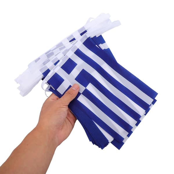 Mini Hellas Flagg Hengende Banner Hellas Bannerstreng 14x21cm Firkantet Solid Polyester