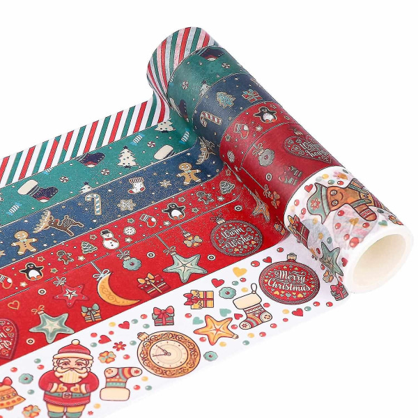 Jul-Washi Tejp Set 6 Rullar Jul Dekorativa Tejp