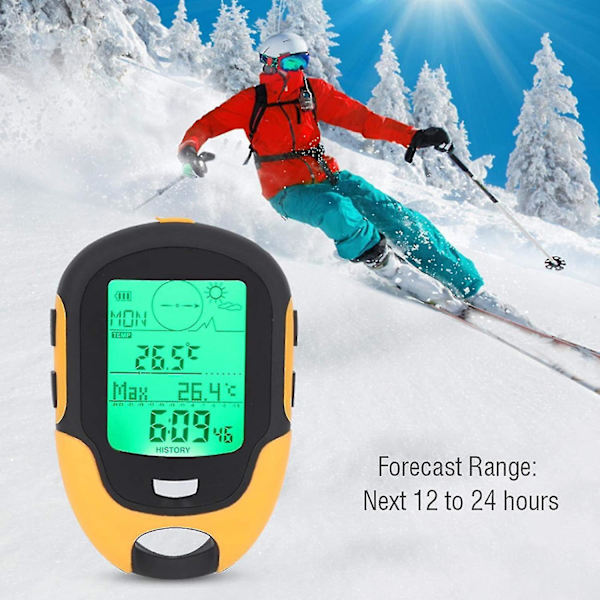 Bil Altimeter Barometer, GPS Digital Vandtæt Udendørs Højdemåler Forudgående Advarsel, Kompas Stopur Sports Altimeter-barometer