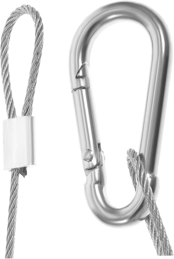 8 st spänne säkerhetskabel rostfritt stål kabel bildhängkrokar kraftig krok fästlina säkerhet