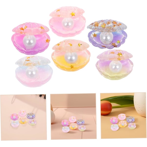 DIY Skal Kit St Resin Flatback Berlocker Självlysande Snäckor för Tillbehör Dekor