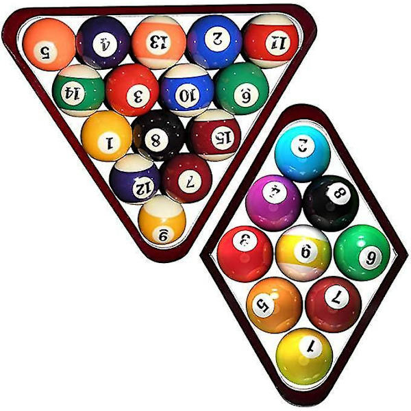 2x Træ Snooker Boldholder Trekant Pool Tilbehørssæt