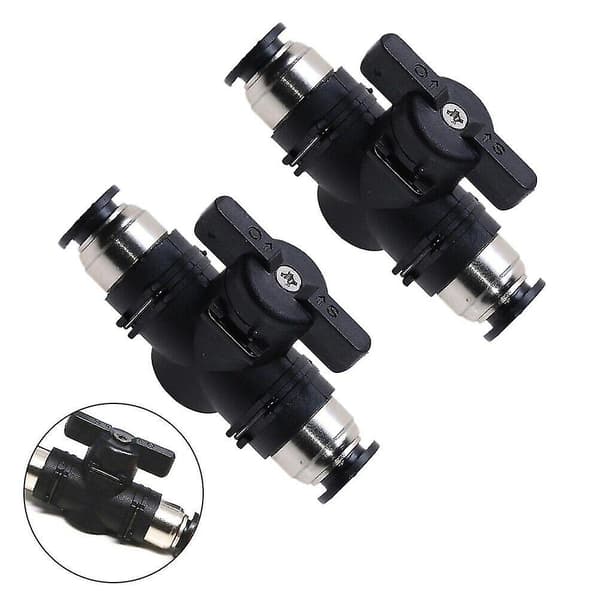 Pneumatisk Slangekobling 8mm Justerbar Luftledning Sort Holdbar Fitting (sort) (2 stk)