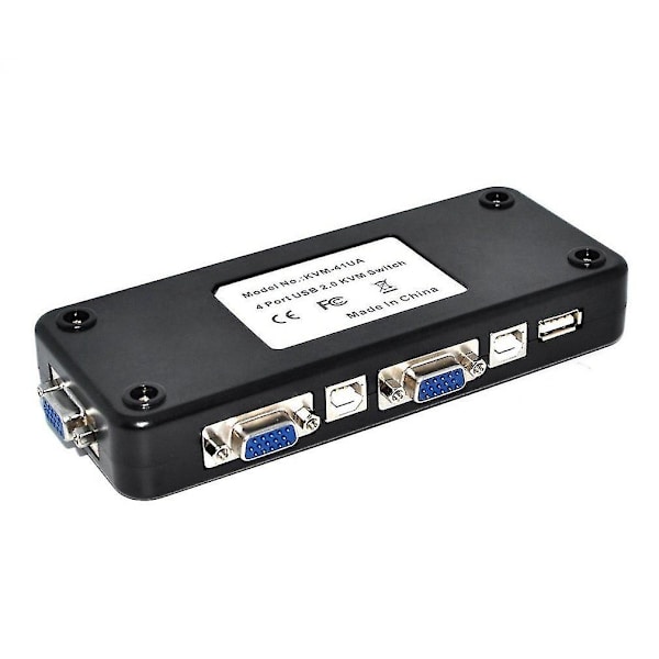 USB 2.0 KVM 4-ports VGA Tastatur Mus Bryterboks Monitor
