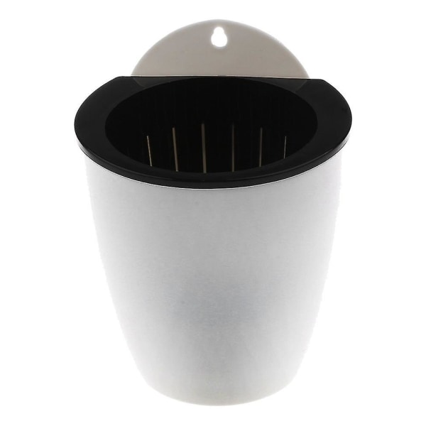 Väggmonterad Planter, Väggmonterad Planter Automatisk Vattenabsorberande Lat Plast Väggmonterad Planter (svart+vit) (1 st)