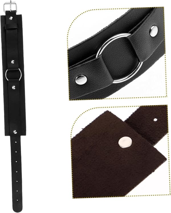 Läderarmband 2-delat set Svarta läderärmhållare Elastiska armbindlar