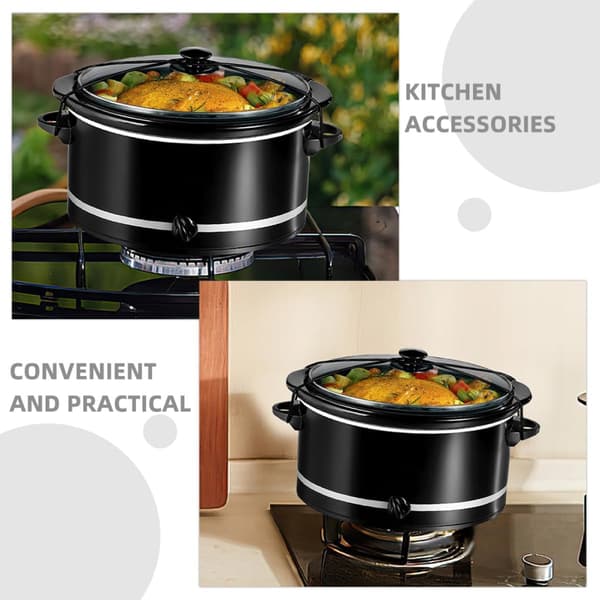 4 stk. lågsikringsrem til slow cooker, sort NBR-materiale, klassisk design, stilfuld