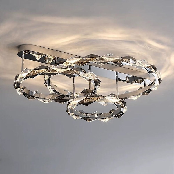 80cm Loftlampe LED Krystal Rustfrit Stål Moderne 220-240v