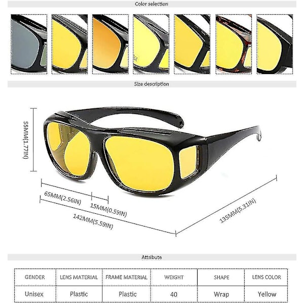 Uv400 Nattesyn Goggles Passer Til Briller Wrap Around