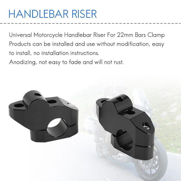 Universal Motorcykel Styrehøjder For 22mm Sort