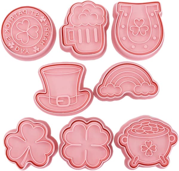 8st Lövformade Kakformar Bakform Rosa Pp St Patrick's Day Bakaccessoar