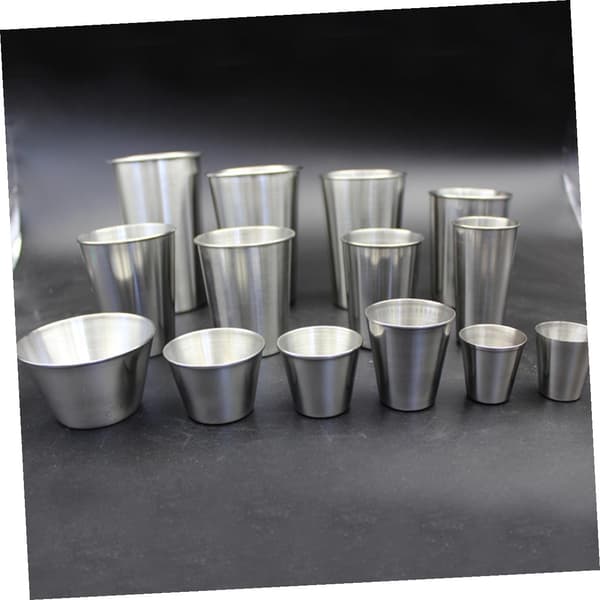 6 stk. drikkeglass i rustfritt stål, lette, bærbare barutstyr, 70 ml sølv shotglass