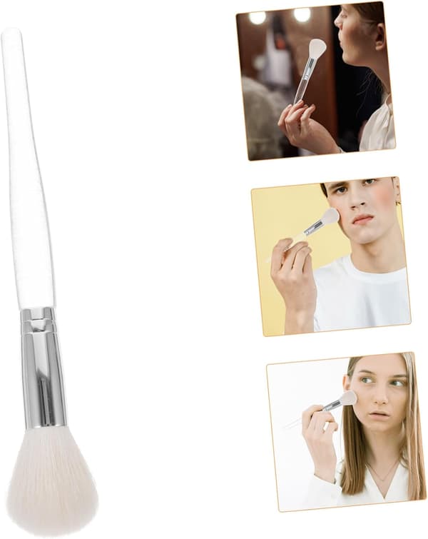 Uld makeupbørste til blush og highlighter Lille pudderbørste til påføring af løs pudder Kinder