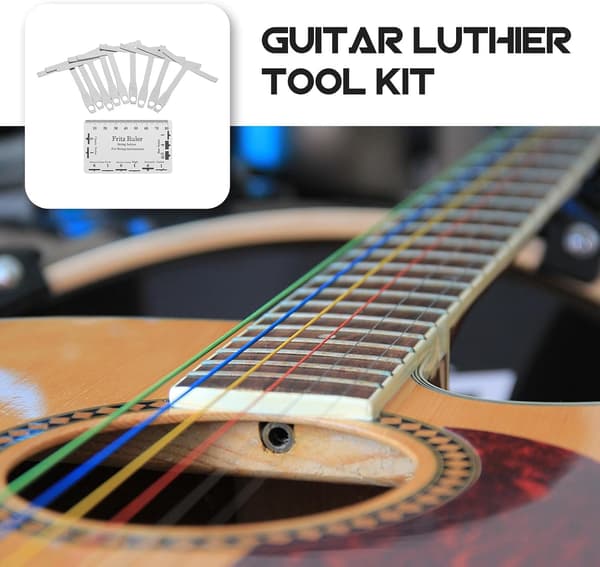 Gitarr Bas Luthier Verktygssats Strängåtgärdsmätare i Rostfritt Stål Anti-rep Noggrann Mätning