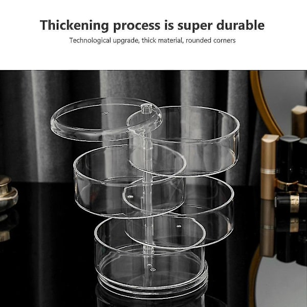 360 Graders Drejelig Hylde Transparent Smykke Organizer