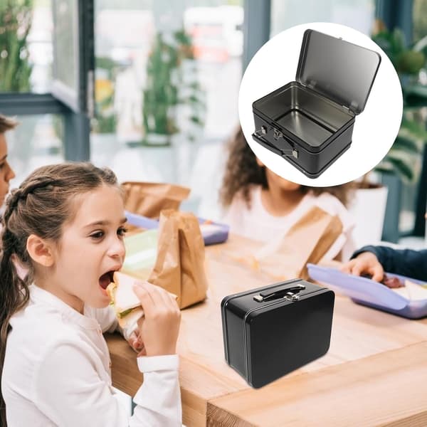 Matlåda i plåt Förvaringsbehållare Rektangulär 8,5x6,5x3,5 tum Metall Multifunktionell