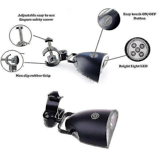 Heldige LED Grilllys 360 Grader Roterende Grillbelysning