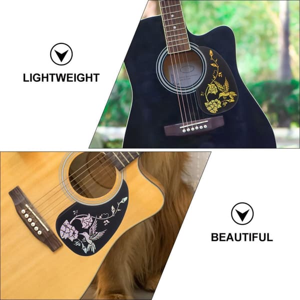 2st Plast Gitarr Scratch Plate Gitarr Skyddsplatta med Dekorativa Mönster Slät Yta Lätt att Bära