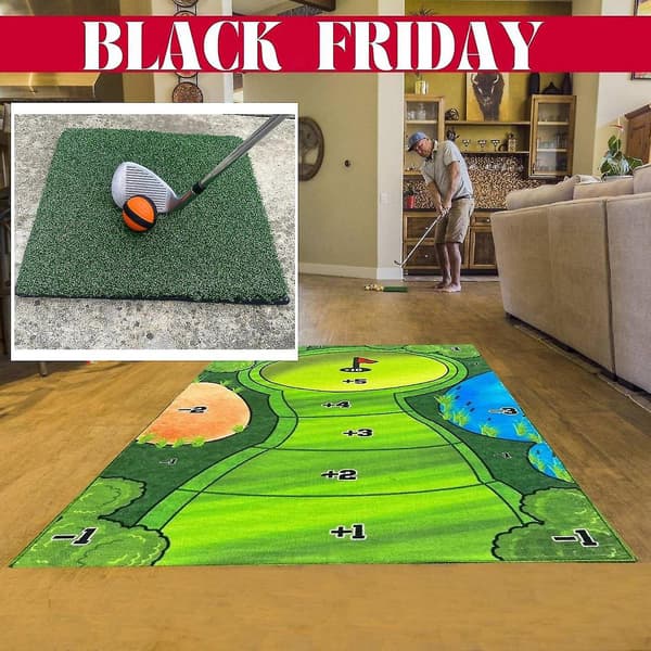 Bærbar Golftræningsgummi måtte 4 bolde Swing Detect