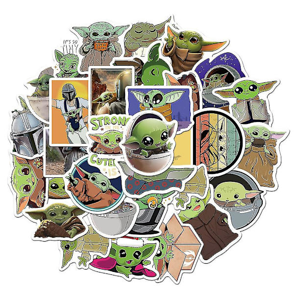 50 kpl Manlodar Baby Yoda Tarroja - Matkatavaralaukkujen Vedenkestäviä Tarroja