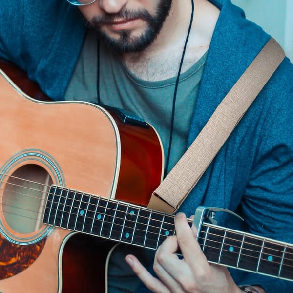 Gitar Solid Skulderrem Justerbar for Beige Bomull og Lin Materiale Belte Egnet Akustiske og Elektriske Gitarer