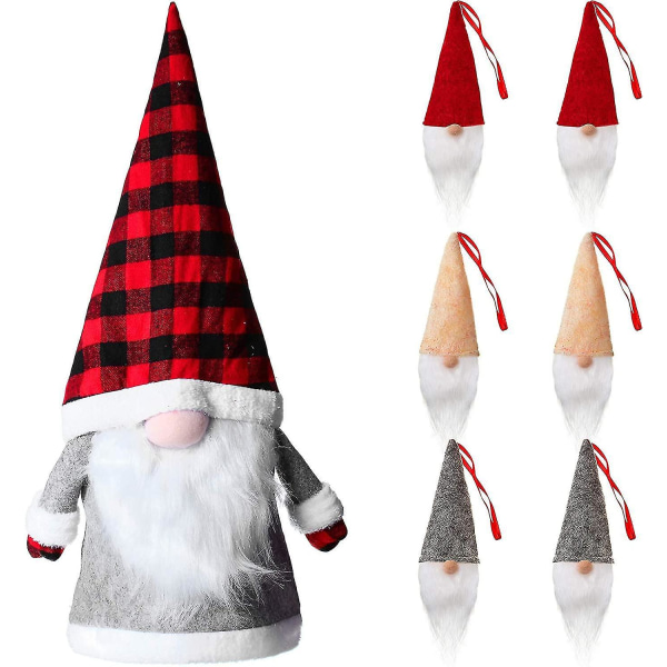 Plysj julenissen Gnome hatter Julealve ornamenter
