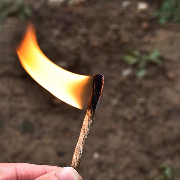 5 st vaxad eldstadsrep Jute Flame Fire Rope för camping och vandring utomhusöverlevnad