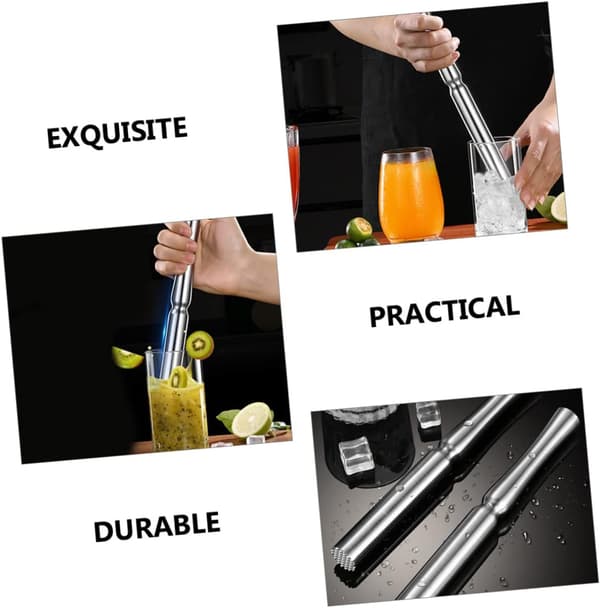 Cocktailmuddler i rustfritt stål Ismuddler Drikkerørepinne Bartilbehør Hjemmebruk Klassisk design