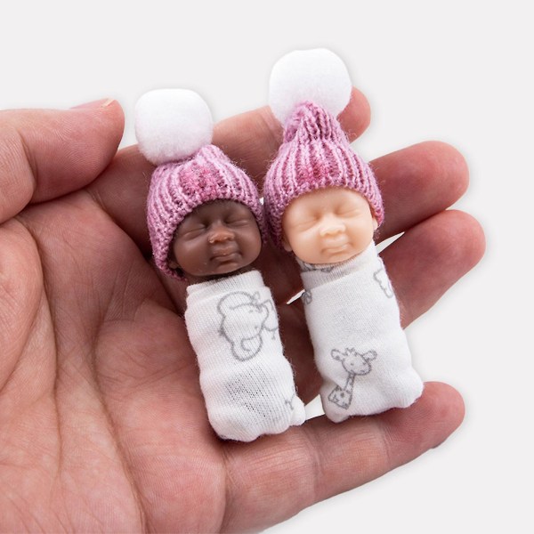 Mini harpiks babyer 7 cm lang miniatyr herlig sovende baby figur for samlere gaver barn barn jente