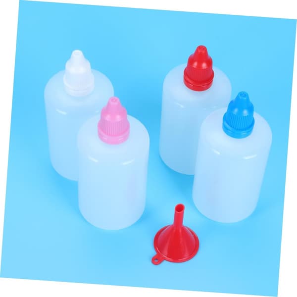 10 st 100 ml klämbara droppflaskor med tratt läckagesäkra plastbehållare för