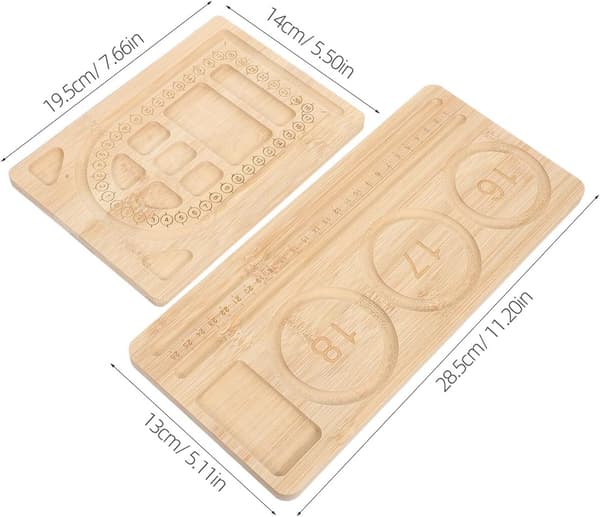 2 st pärlbräda i bambu Armbandsdesignplatta Smyckestillverkningsbricka Pärlhållare