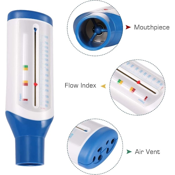 Personlig Spirometer Peak Flow - Ekspiratorisk Flowmåler - Spirometrisk Lungefunktion